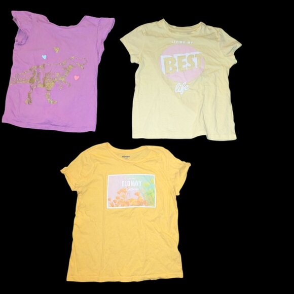 Huge Lot 5 Girls Short Sleeve Tops Tees Crop Cropped Shirts Graphic Cute T-shirt - Picture 2 of 3